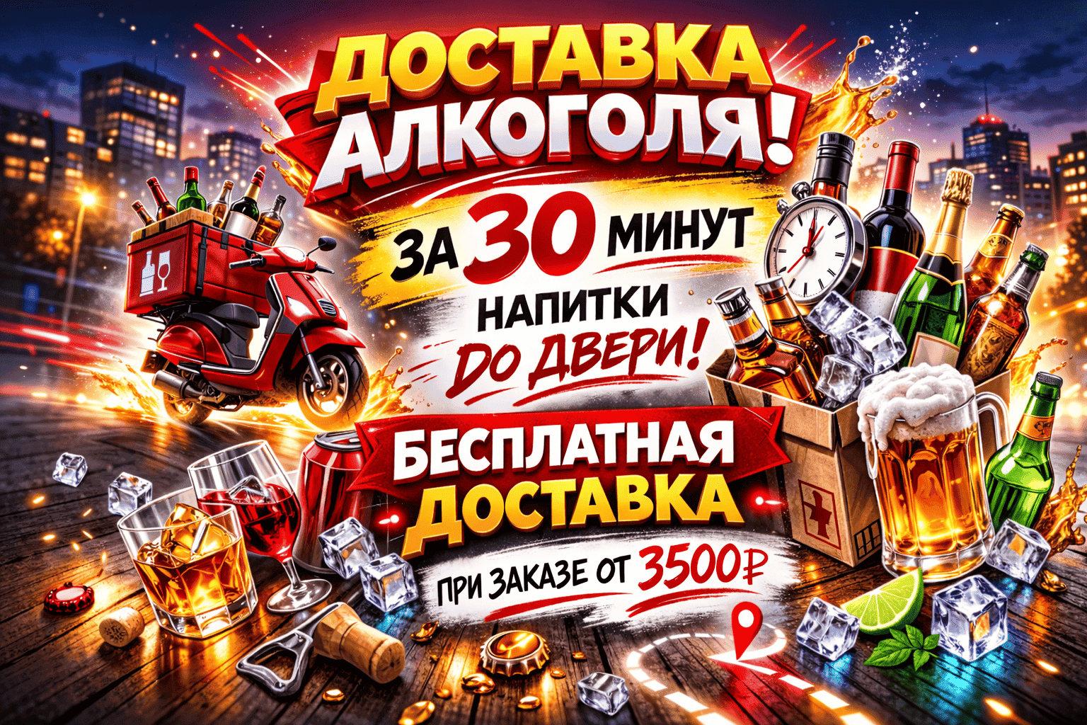 Акция на доставку алкоголя в Череповце